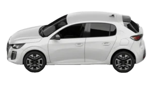 Location Peugeot 208 Guadeloupe blanche côté